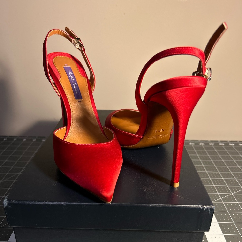 Ralph Lauren Purple Label Red Satin Shoes